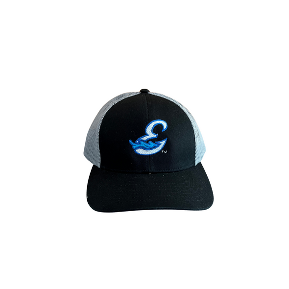 River Riders Hat Black and Gray E logo